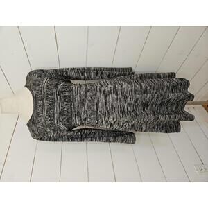 Calvin Klein Large Black & Grey long sleeve knee length sweater dress